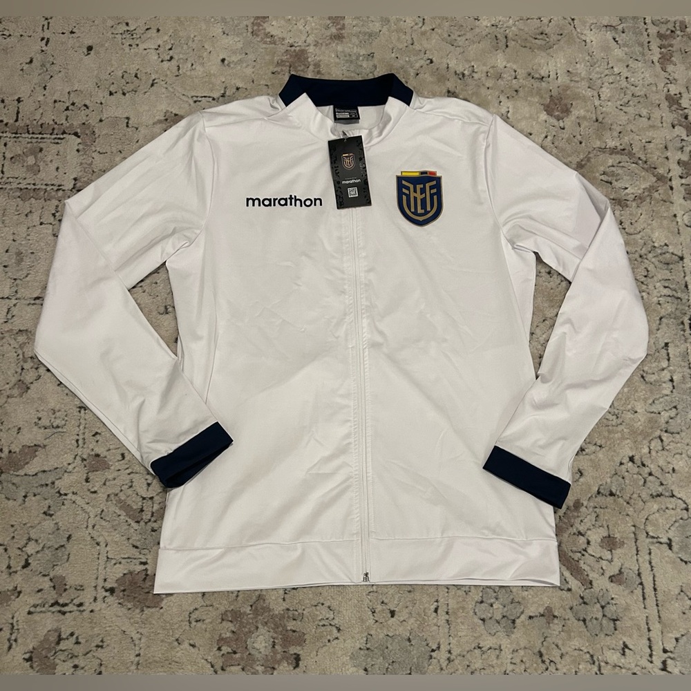 Marathon Authentic Ecuador National Team Soccer White Jacket Men’s Sz: M